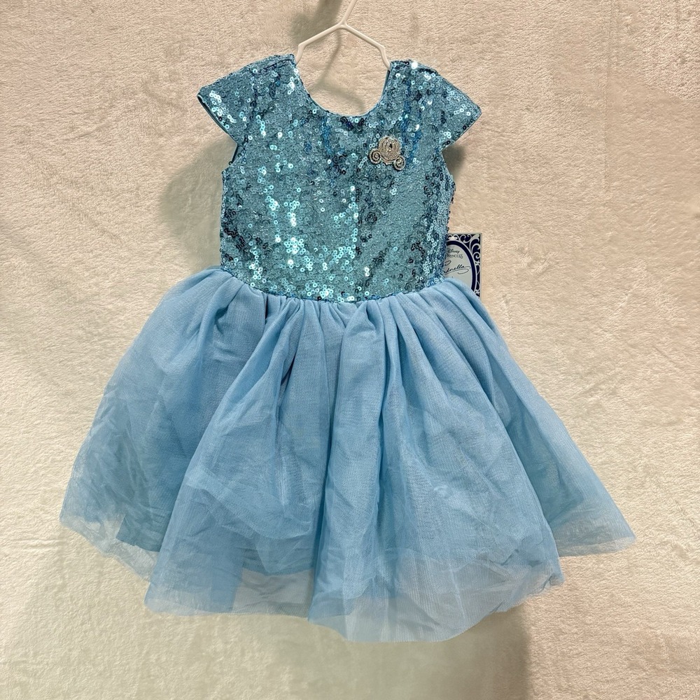 Disney Store Princess Cinderella Party Dress Up Costume Sz 4 Tulle Sequin